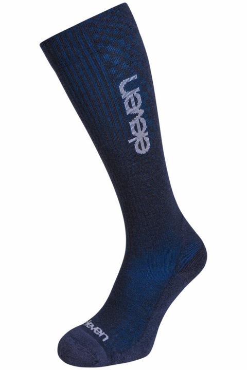 Sosete lungi de iarna Eleven Merino Blue, pentru Barbati, 50% Lana Merino, Compresie, Thermo cool, excelente pentru sporturi de iarna, durabilitate indelungata, Albastru, Albastru
