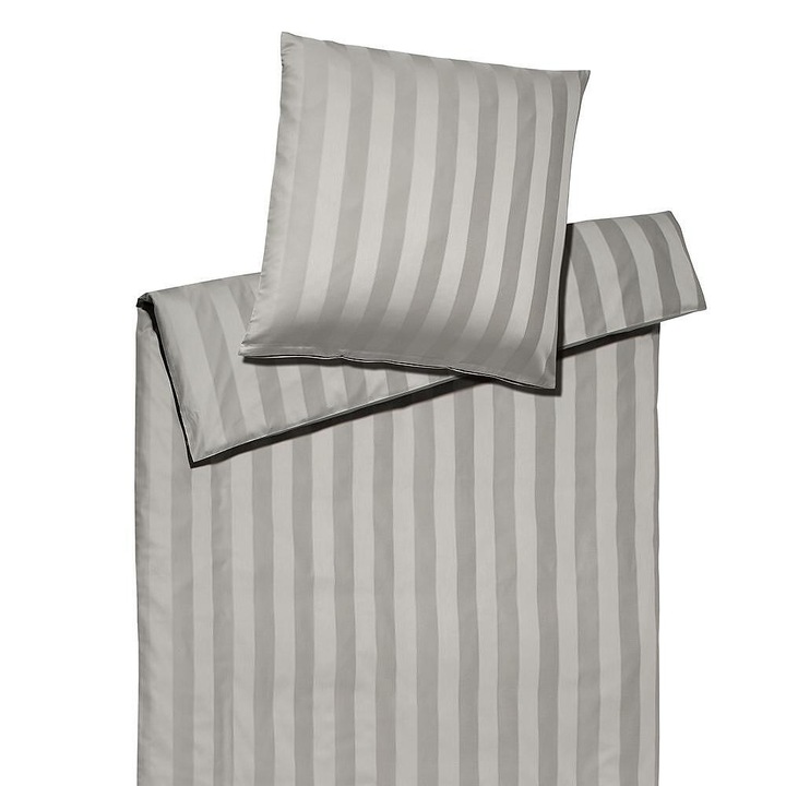 Set Lenjerie de pat, Elegante, Bumbac, 5 piese, Gri