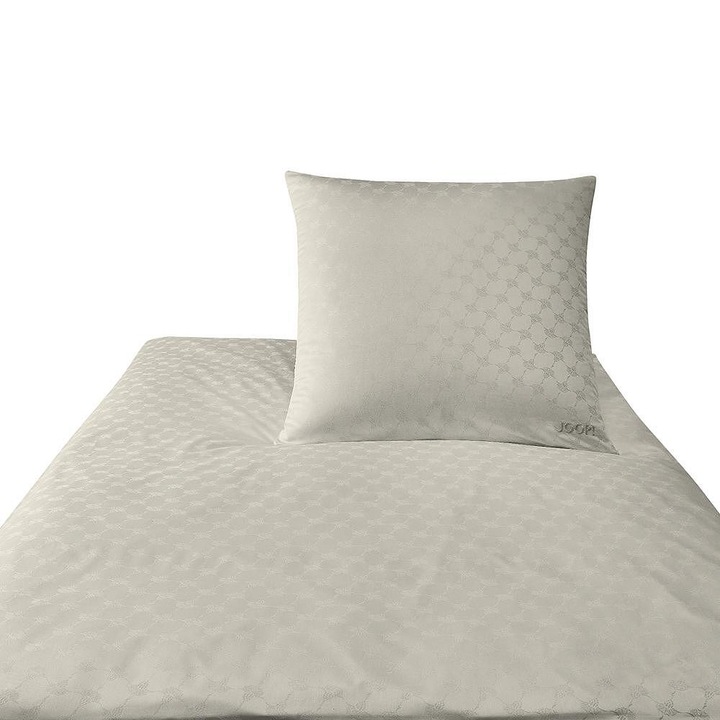 Set de dormit, Elegante, Bumbac, Cornflower, husa pilota: 155 x 215 cm, cearceaf: 280 x 280 cm, 2 fete perne: 50 x 70 cm, Bej