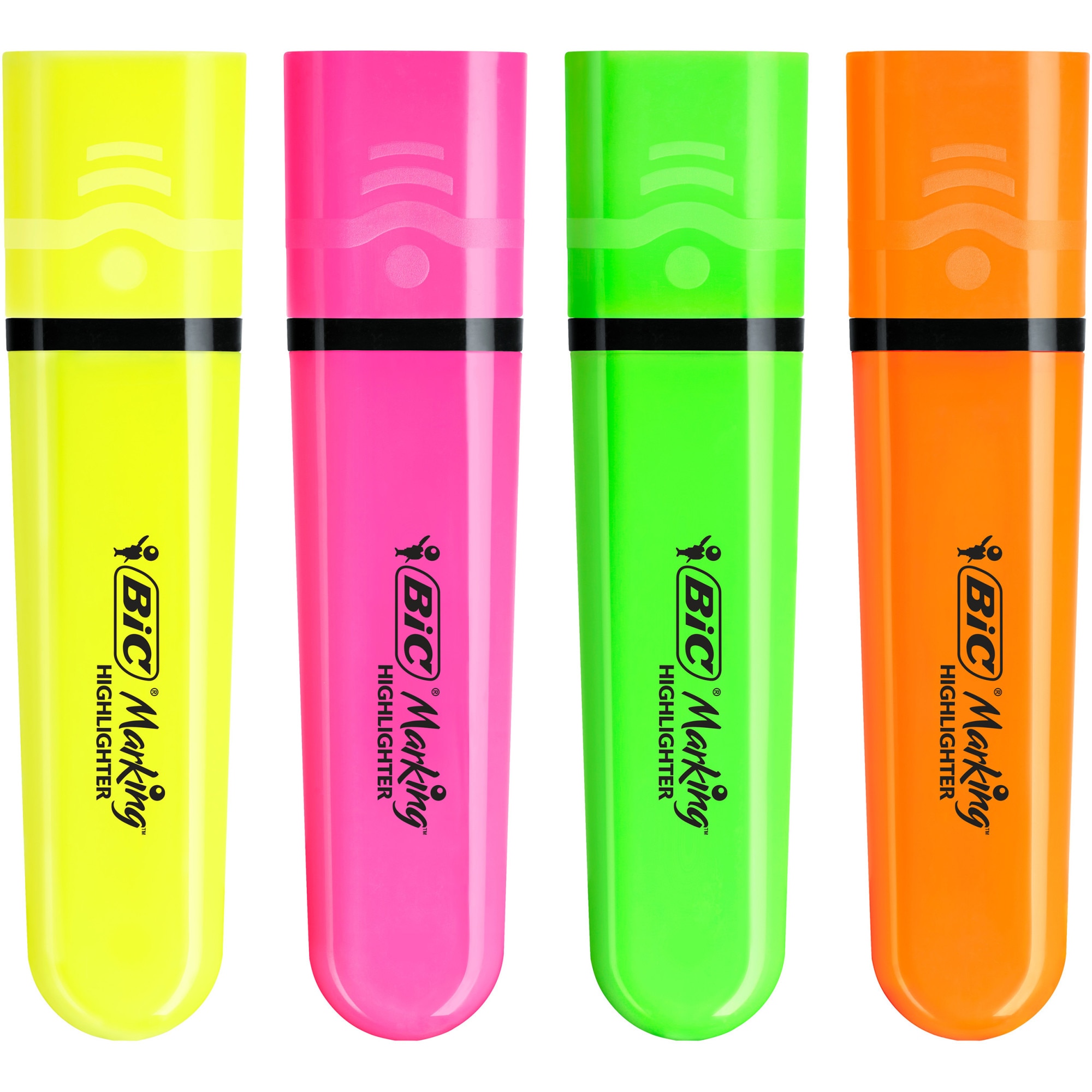 Маркери Highlighter, Плоски, Разнообразни неонови цветове, 4 броя ...