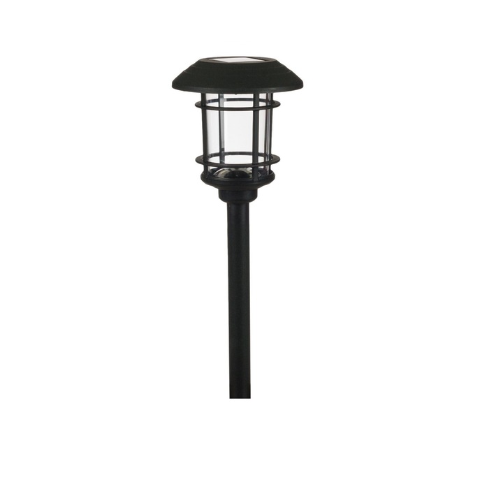 Napelemes lámpa, LED lámpa, fekete, 33 cm