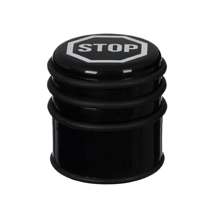 Ajtóütköző, fém, fekete, 7,5x8cm