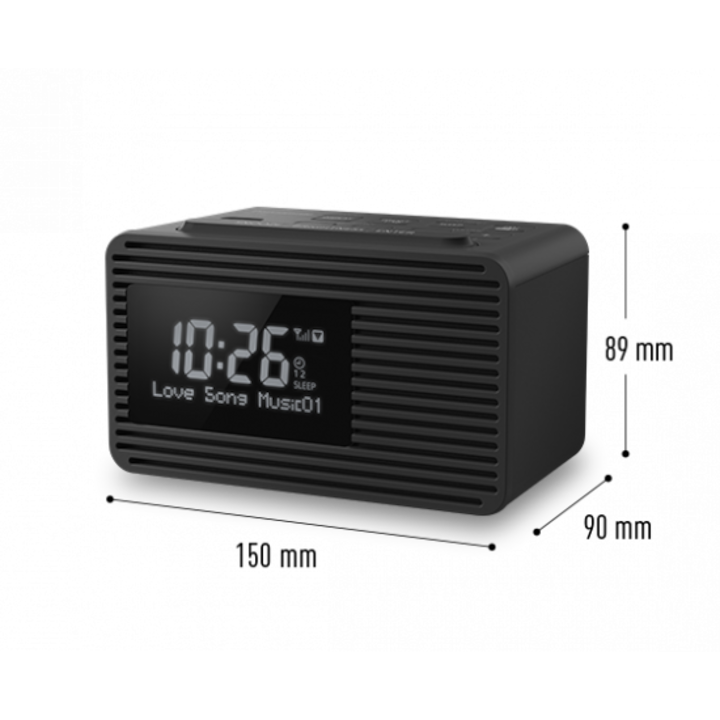 Radiosveglia Panasonic RC-D8EG-K Digitale DAB+ - Carica USB, Doppia Sveglia, Display Ampio, Nero - Foto 9