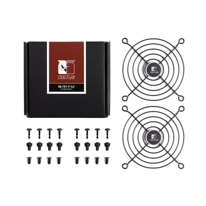 Set 2 accesorii ventilatoare Noctua NA-FG1-9 Sx2, grila protectie ventilator
