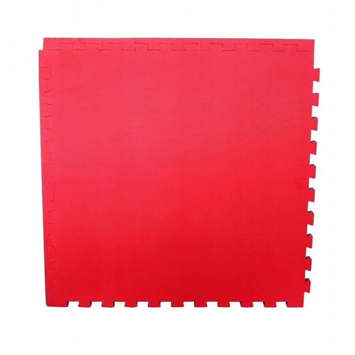 Covoras puzzle pentru exercitii, 100x100x4 cm, Rosu/Albastru