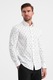 OMBRE, Camasa slim fit cu model, Alb/Negru