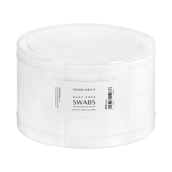 Комплект 500 салфетки за нокти, Ocho Nails, Cotton, White