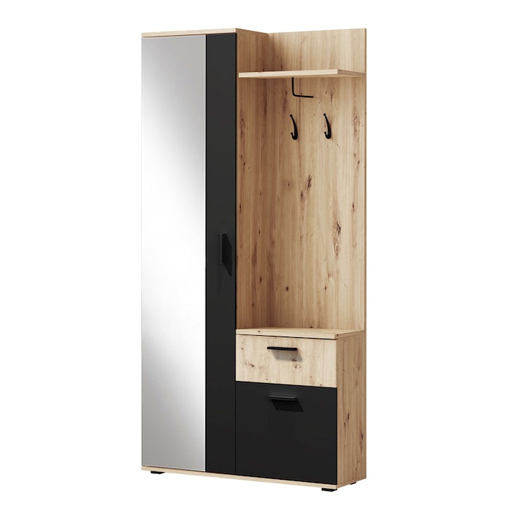 Mobilier pentru hol Class, MIRJAN24, artisan / negru, 97x195x30 cm