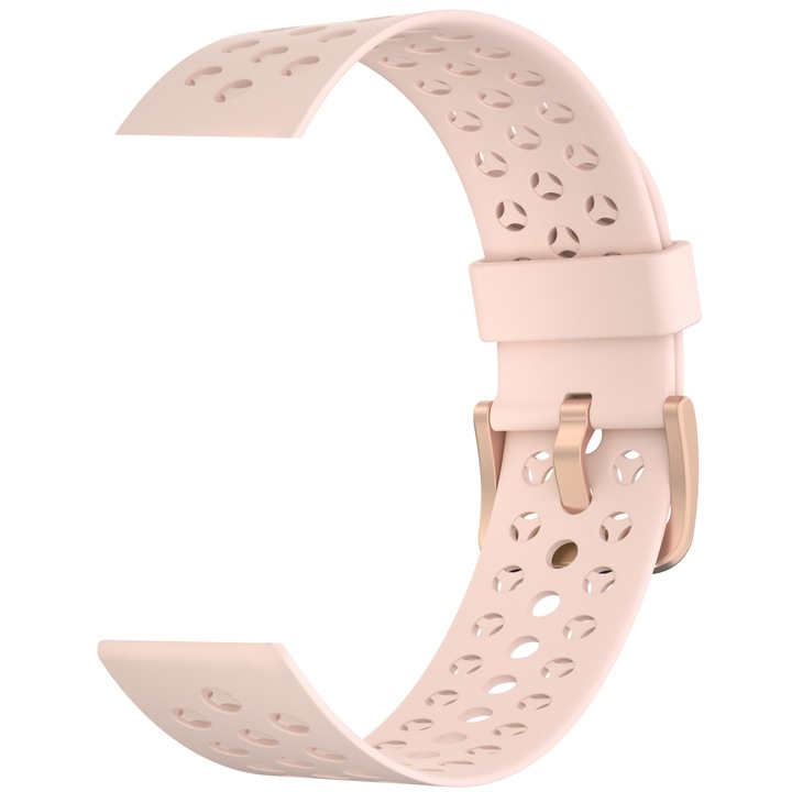Curea de Schimb pentru smartwatch Xiaomi Amazfit BIP/POP/GTS2/GTR, U S 3 PRO, GTS 2, 2E, MINI / Huawei GT2 42mm/ GT3 42mm/ Watch Fit 2/Samsung Galaxy Watch si toate ceasurile cu latime curea 20 mm, 42 mm, Silicon, roz pudra