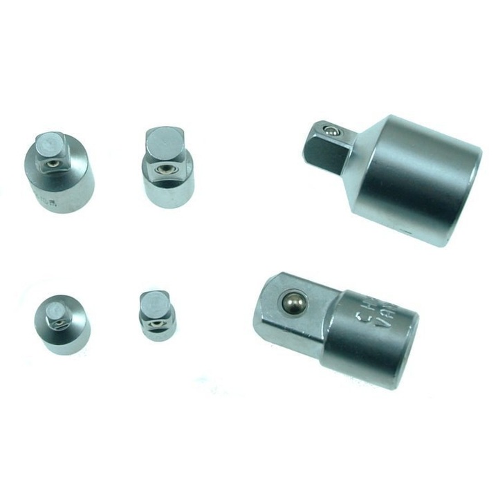 Set 6 adaptoare pentru chei tubulare, Beast, Otel crom-vanadium, Argintiu