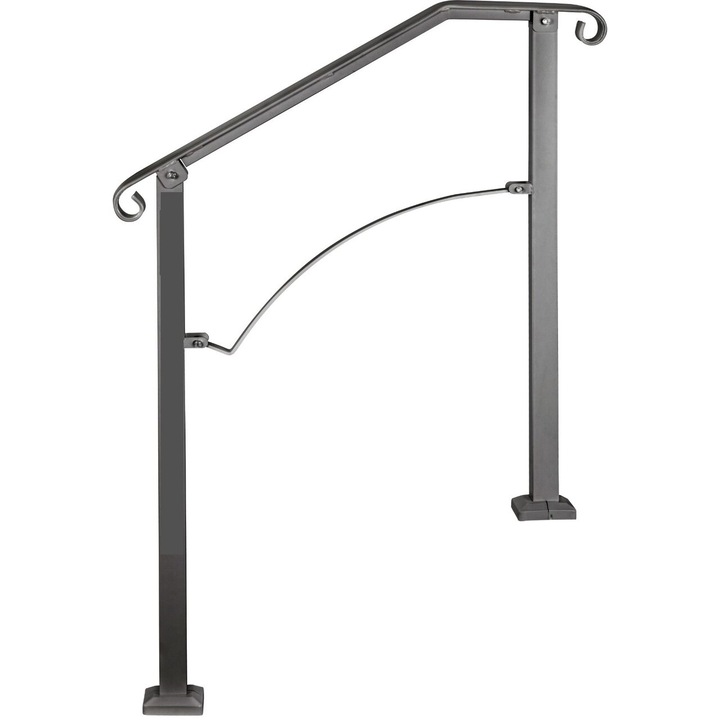 Balustrada fier forjat pentru 2-3 trepte, Vivatechnix Archie, lungime 71 cm, inaltime 97.8 cm