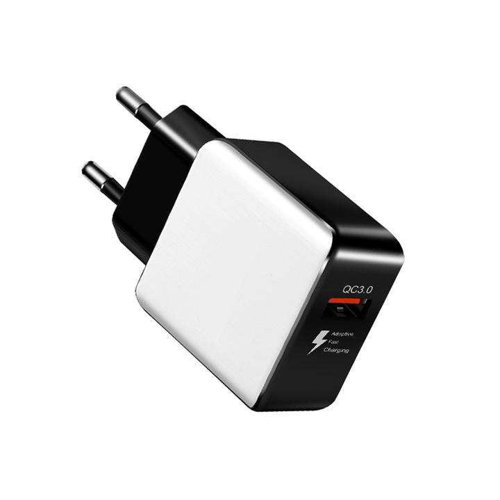 Hálózati töltő USB 3.0 Gyorstöltő 18W fehér