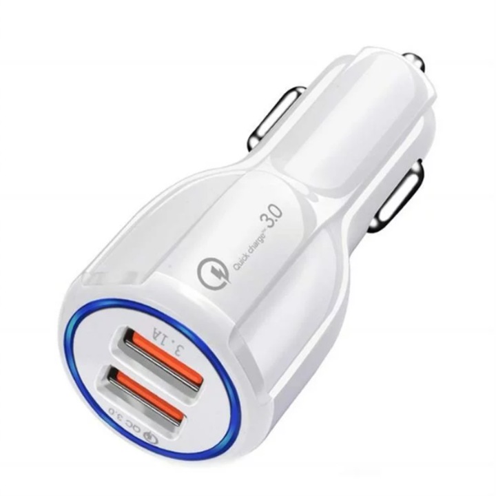Autós okostelefon töltő, fehér
