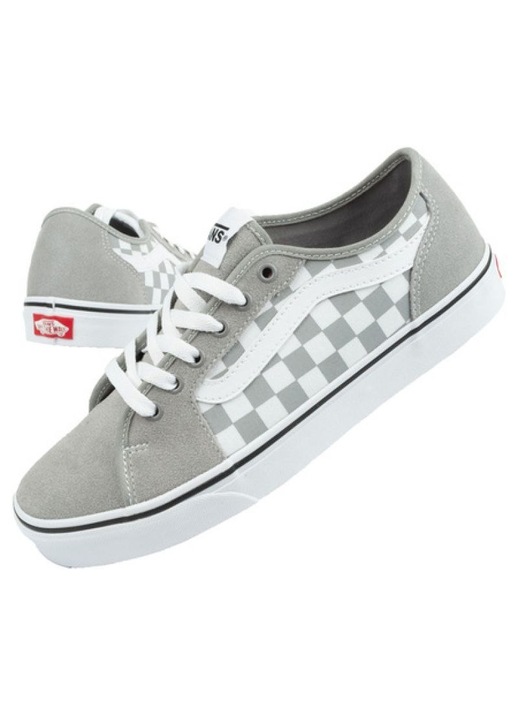 Мъжки маратонки, Vans, Естествена кожа, Сив, Сив, 43