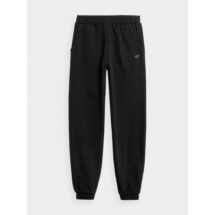 Спортни панталони за момичета, 4F, 302876488, Памук, Черен