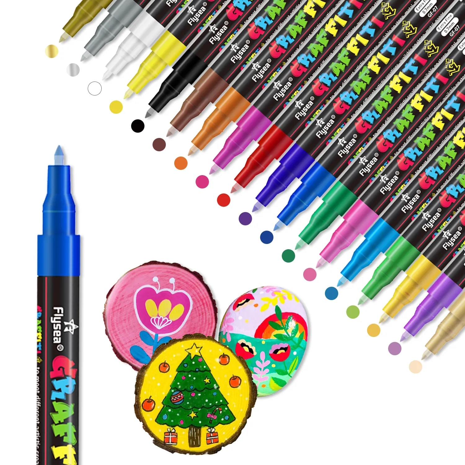 Set 18 markere, Flysea, GF-07, 0.7mm, multicolor - eMAG.ro