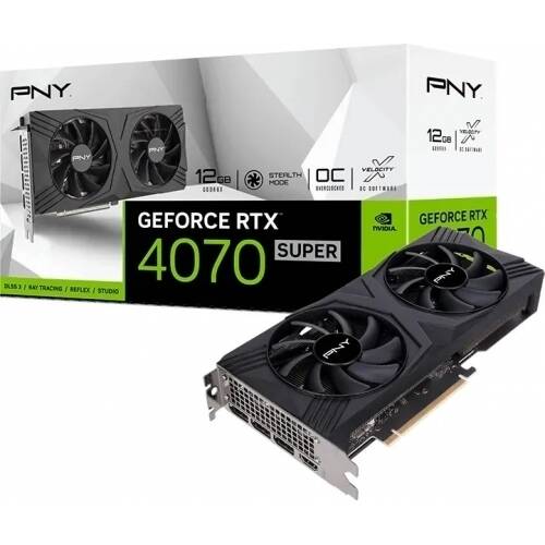 Placa Video PNY Technologies RTX 4070 SUPER VERTO Dual Fan OC 12GB