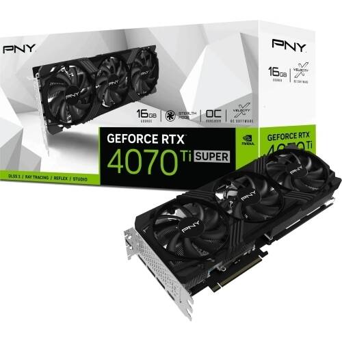 Placa Video PNY Technologies RTX4070 Ti SUPER 16GB VERTO OC Tripple Fan