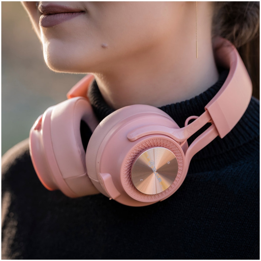 Casti Over-ear Bluetooth Tellur Feel, roz - eMAG.ro