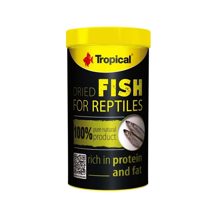 Hrana pentru reptile si broaste testoase, TROPICAL, pesti liofilizati, 100% natural, 15 g