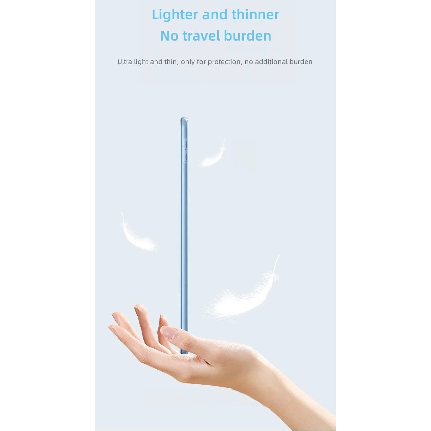 Husa Ultra Slim pentru Honor Pad 10, 12.1" (2025) - Silicon TPU, Smart Cover - Ice Blue