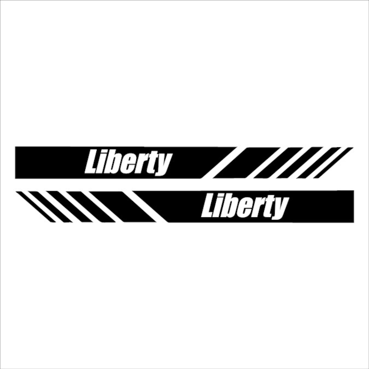 Matrica x2, Piaggio Liberty Stripe, fekete, 25 cm