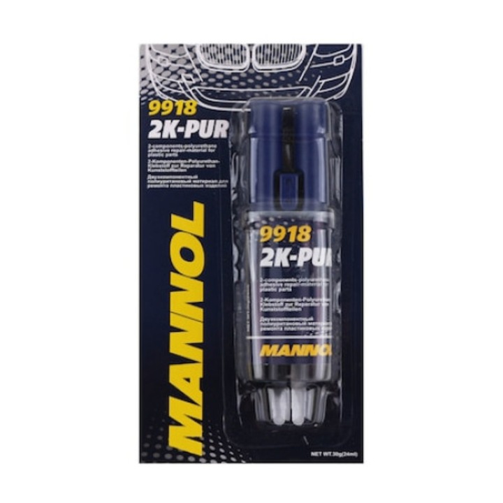 Adeziv lipirea componentelor plastic, aliaj, metale din 2k-pur Mannol 30 gr / 24 ml