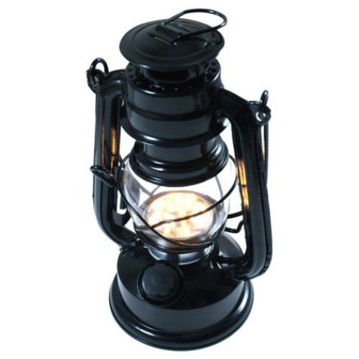 Lampa LED decorativa, Beast, Metal, 4 baterii AA, 19 cm, Negru