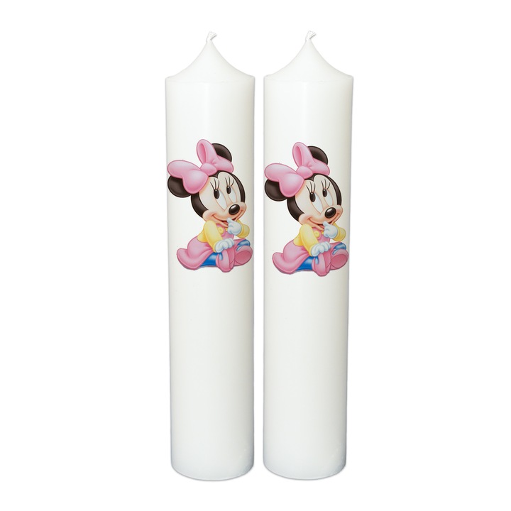 Lumanare Botez Baby Minnie H40cm D6cm