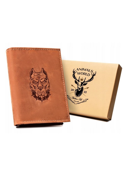 Férfi pénztárca, Alawys Wild, Bőr, Barna