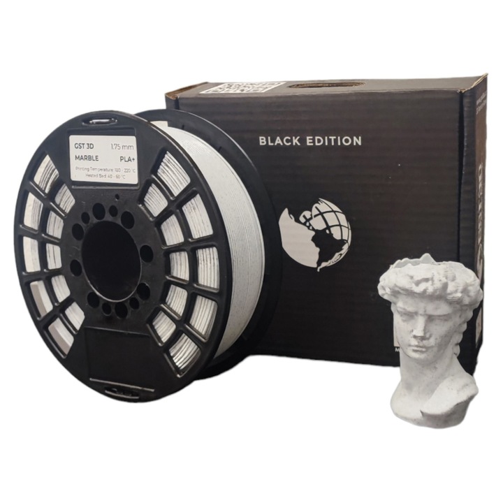 Filament 1.75mm PLA+ bobina 1kg culoare marmura