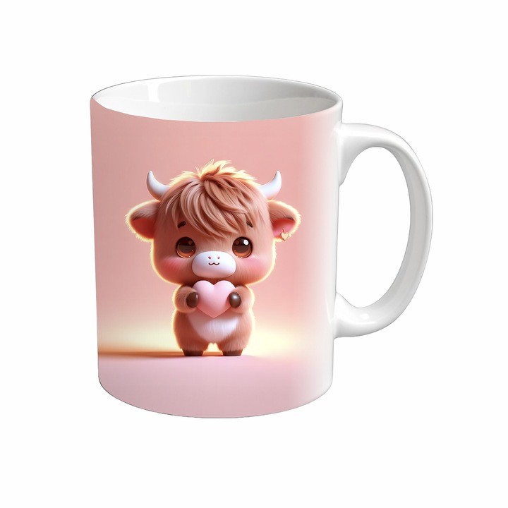 Cana Adorable Animals, Inedit Print, CP99V8, Ceramica, Alb, 330 ml