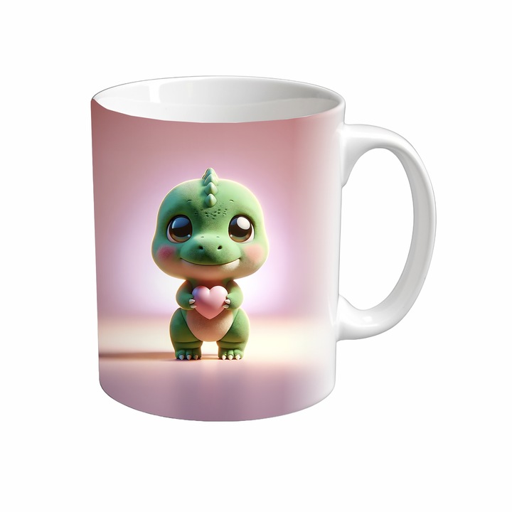 Cana Adorable Animals, Inedit Print, CP99V15, Ceramica, Alb, 330 ml