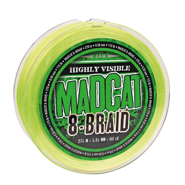 Fir Madcat 8 Braid G2 Main Line 0.50mm 52.16kg 270m Hy Vis Yellow