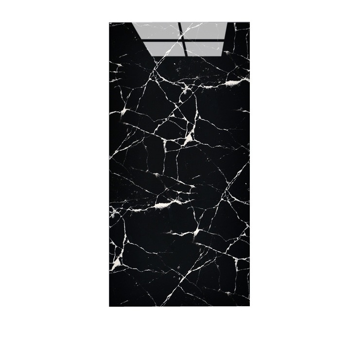 Set 50x Tapet Marmura, AT PERFORMANCE®, suprafata acoperire 9 mp, autoadeziv, waterproof, usor de montat, design modern, 30x60 cm, negru