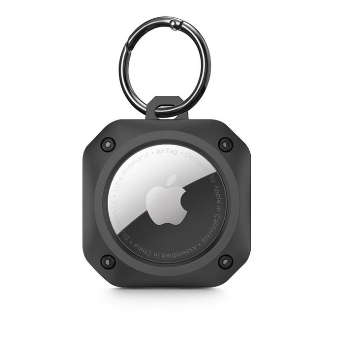 Защитен калъф TECH-PROTECT Rough Pro съвместим с Apple AirTag Black