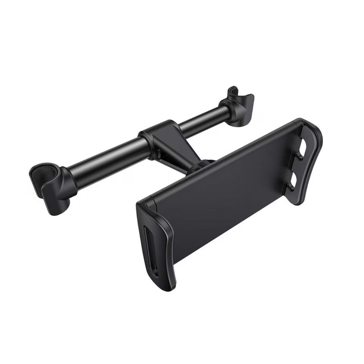 Autós telefontartó fejtámla rögzítéssel, telefonhoz vagy táblagéphez, WaltStore, univerzális, 360 fokban elforgatható, fekete