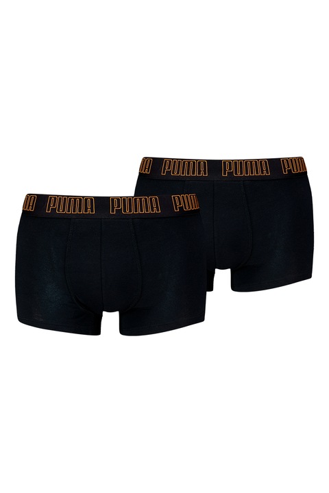 Puma, Set de boxeri cu banda logo in talie - 2 perechi, Negru, M
