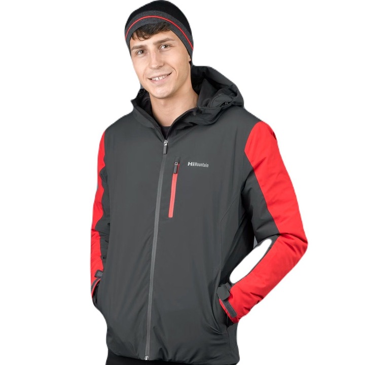 Jacheta de schi pentru barbati, Hi Mountain, Poliester, Gri, L
