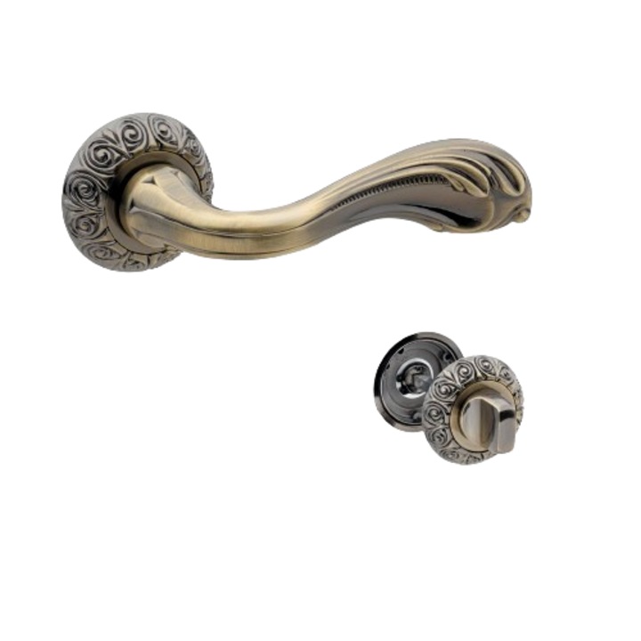 Maner usa interior ANTIGO A-38-20 bronz antic cu rozeta de WC