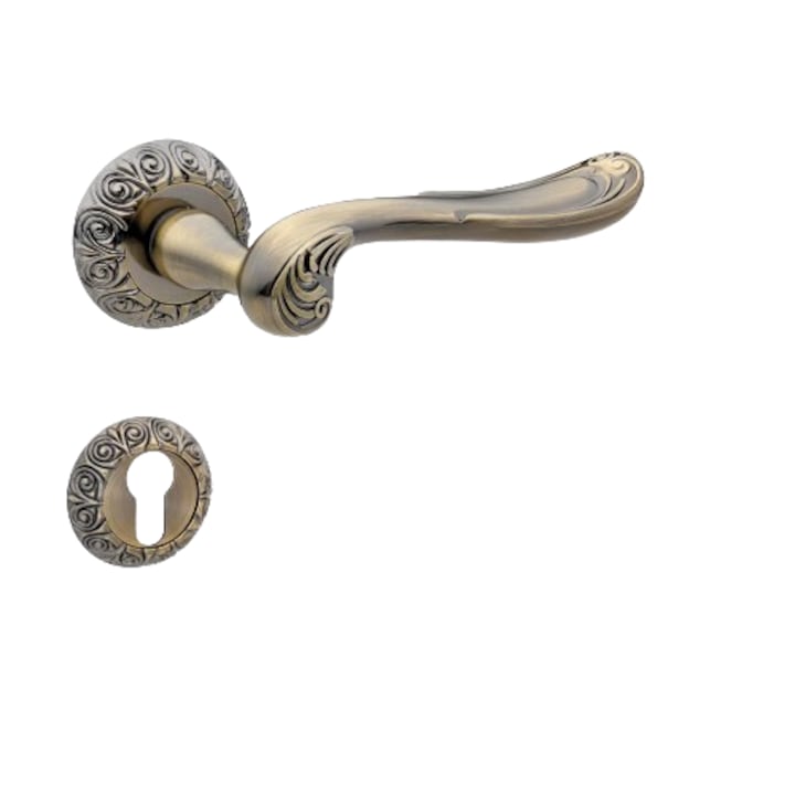 Maner usa interior ANTIGO A-39-20 bronz antic cu rozeta de yala