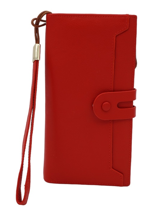 Portofel de dama din piele naturala Hassion A12, orange