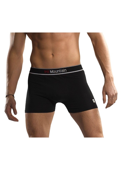 Set boxeri pentru barbati, Hi Mountain, Nailon, Negru/Rosu, M