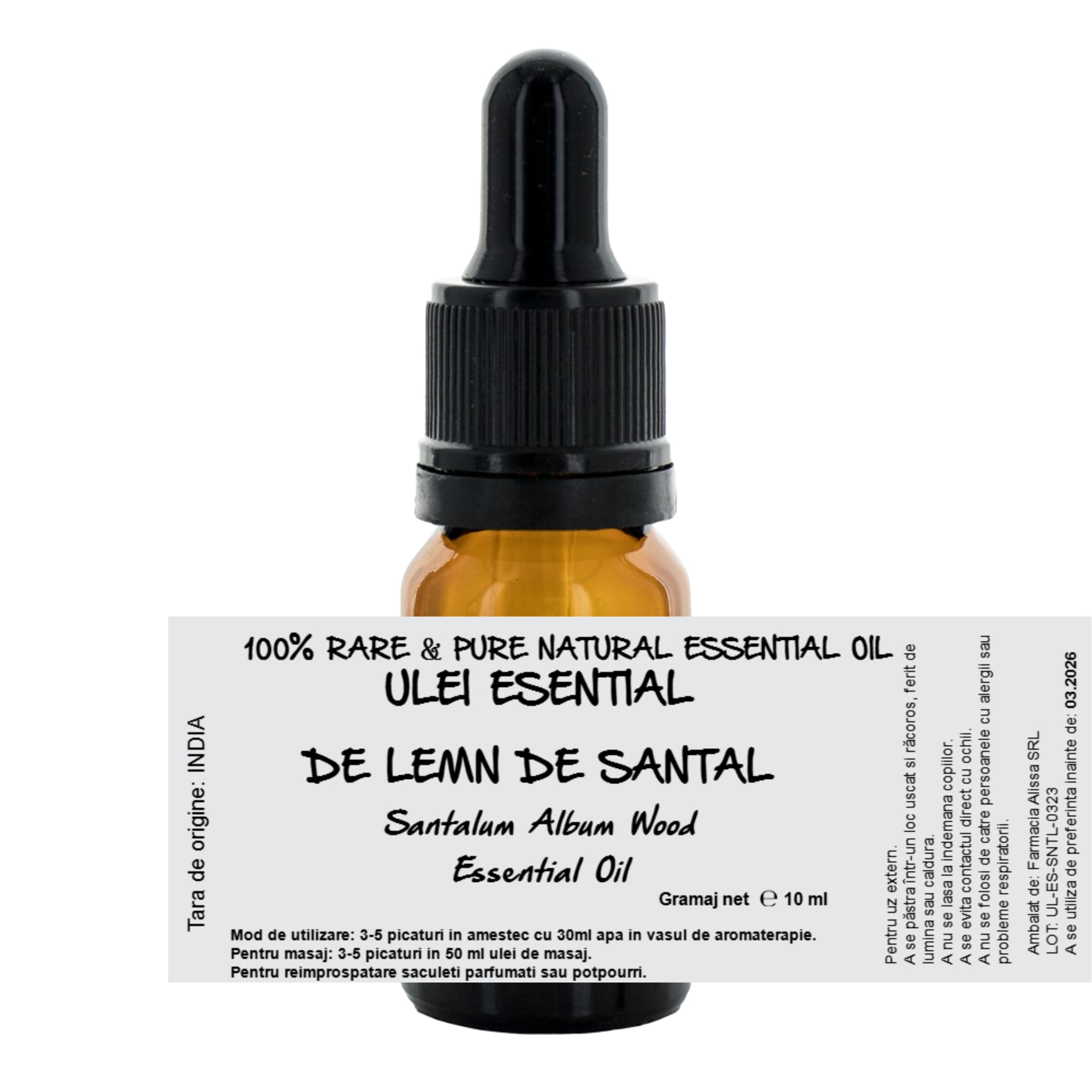 Ulei Esential 100 Natural Pur Lemn De Santal Santalum Album Wood X10ml Emagro 7531