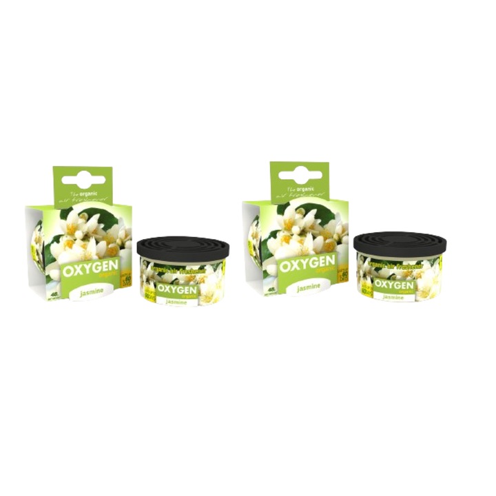 Комплект от 2 х кутии освежител за кола Oxygen Organic, Ucare, аромат на жасмин, парфюм 48 гр.
