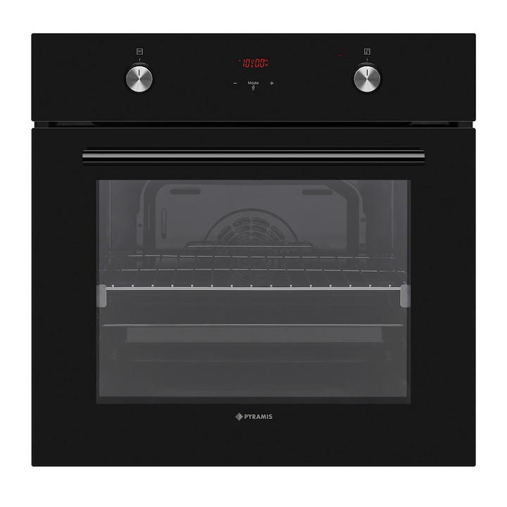 Pachet cuptor electric incorporabil, plita gaz si hota decorativa Fancy Parma Glass Grey Studio Casa, 6 functii, Ventilator, Timer mecanic, Sticla gri