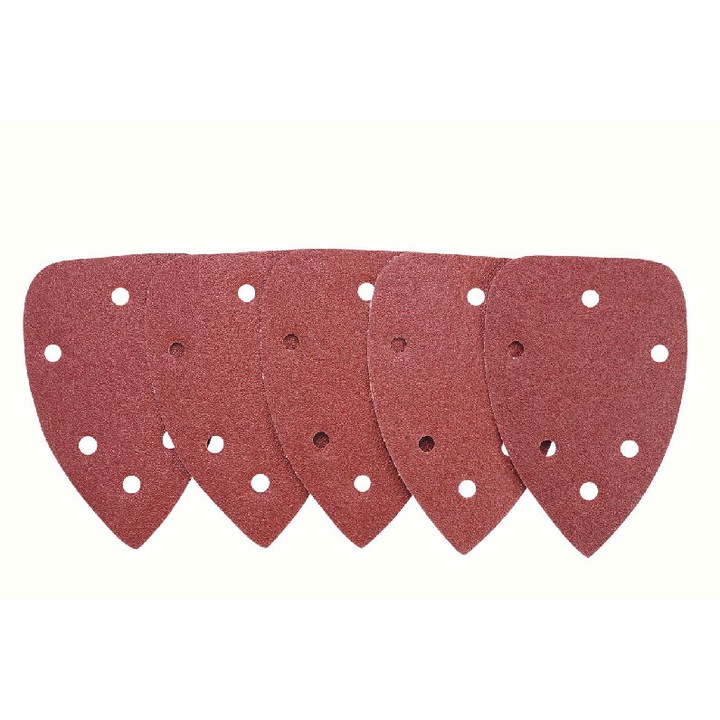 5 db csiszolópapír tárcsa készlet háromszögcsiszolóhoz 140x90 mm, szemcseméret 60, Tolsen