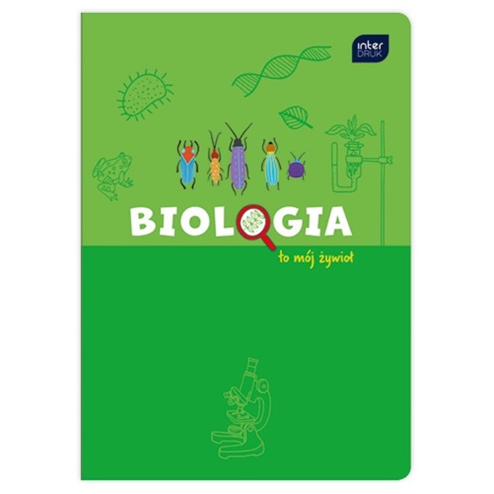 Caiet scolar biologie, Interdruk, Hartie, Format A5, 60k, Verde