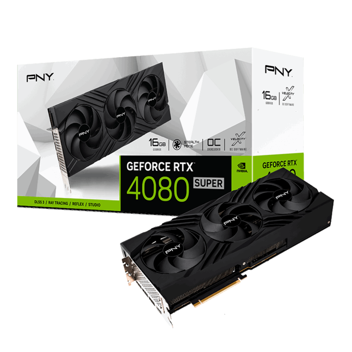 Видеокарта PNY GeForce RTX 4080 SUPER VERTO OC, 16GB GDDR6X, 256-bit