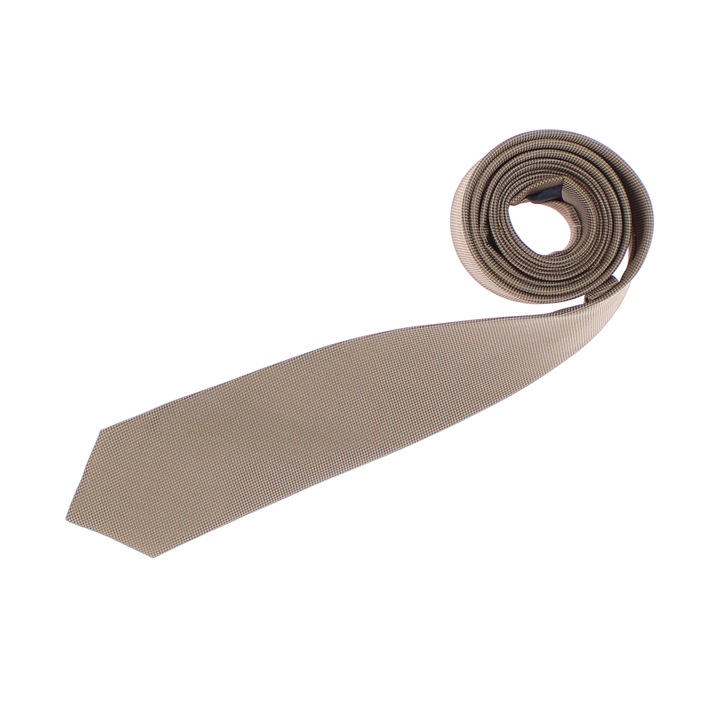 Cravata, Buticcochet, din material sintetic, 145 x 5.5 cm, Bej inchis - CRV275